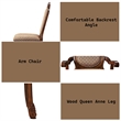 ACME Chateau De Ville Arm Chair (Set-2) in Fabric & Cherry