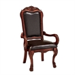 ACME Dresden Arm Chair (Set-2) in Synthetic Leather & Cherry Oak