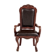 ACME Dresden Arm Chair (Set-2) in Synthetic Leather & Cherry Oak