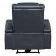 ACME Alair Power Motion Recliner w/Bluetooth Speaker & Cup Holder in Blue/Black