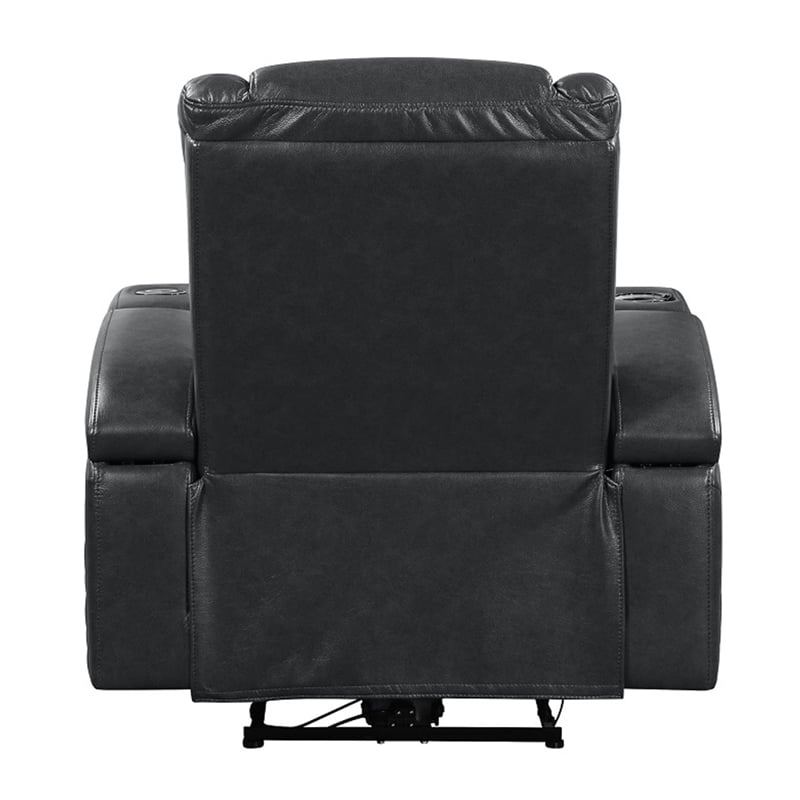 ACME Alair Power Motion Recliner w/Bluetooth Speaker & Cup Holder in Dark Gray