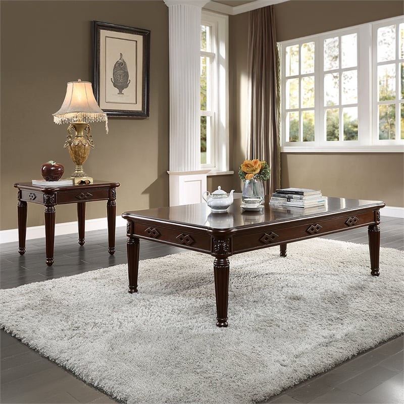 ACME Chateau De Ville End Table in Espresso