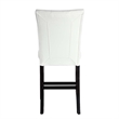 ACME Hussein Counter Height Chair (Set-2) in White Synthetic Leather & Black