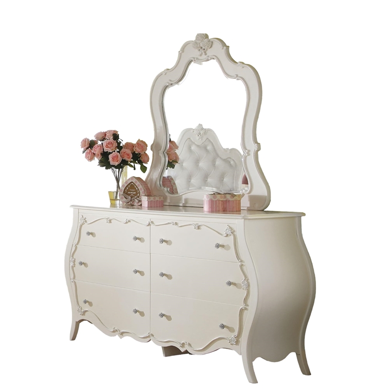 ACME Edalene Mirror in Pearl White