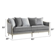 ACME Fernando Sofa w/5 Pillows in Gray Chenille & Champagne