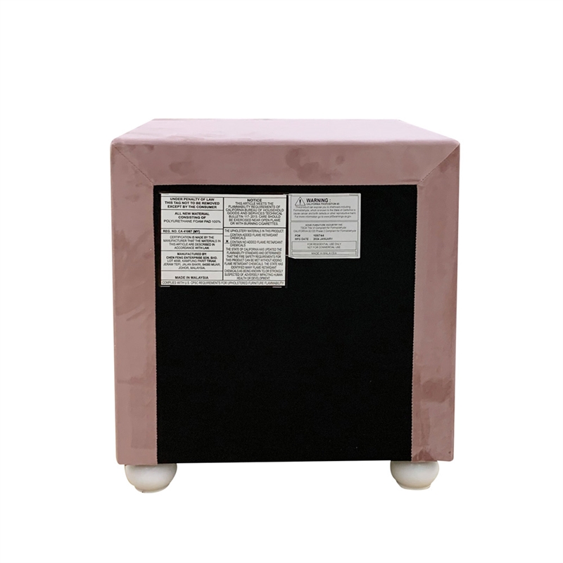 ACME Reggie Nightstand in Pink Fabric