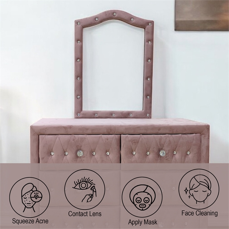ACME Reggie Mirror in Pink Fabric