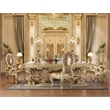 ACME Seville Arm Chair (Set-2) in Synthetic Leather & Gold