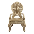 ACME Seville Arm Chair (Set-2) in Synthetic Leather & Gold