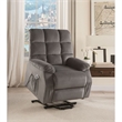 ACME Ipompea Recliner w/Power Lift & Massage in Gray Velvet