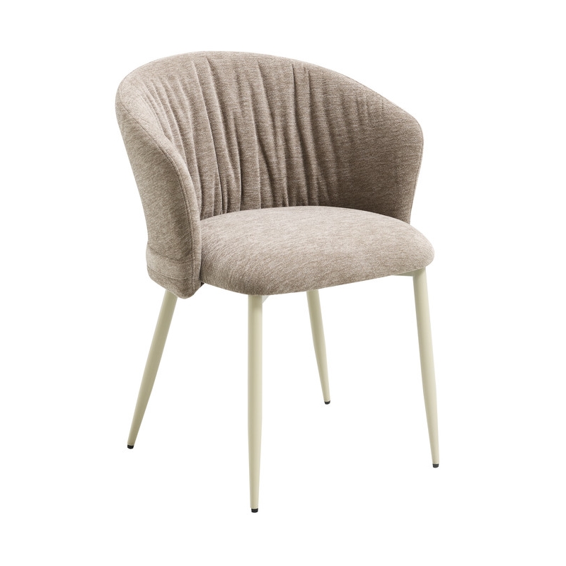 ACME Ogin Arm Chair (Set-2) in Dark Beige Chenille & Natual