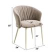 ACME Ogin Arm Chair (Set-2) in Dark Beige Chenille & Natual