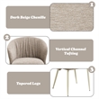 ACME Ogin Arm Chair (Set-2) in Dark Beige Chenille & Natual