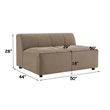 ACME Zoey Modular - Armless Chair in Latte Suede
