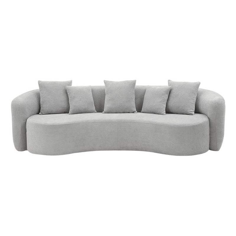 ACME Barasa Oversize Sofa with 5 Pillows in Gray Chenille