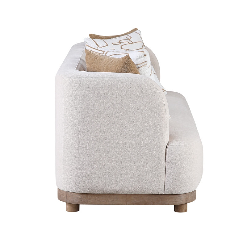 ACME Duncan Sofa with 4 Pillows in Beige Chenille