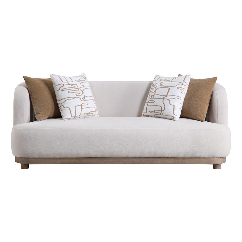ACME Duncan Sofa with 4 Pillows in Beige Chenille