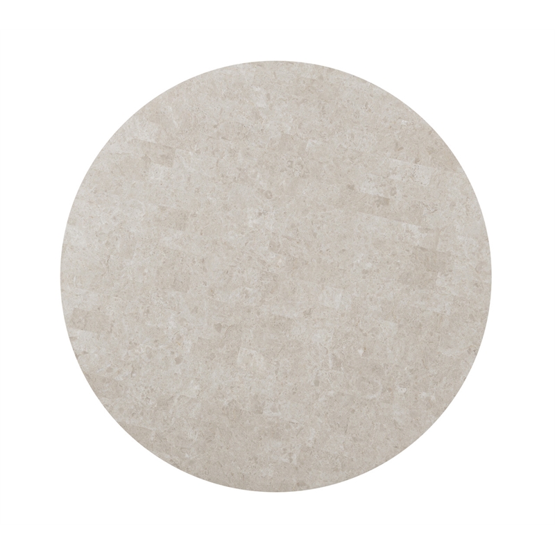 ACME Rufina Round Dining Table with Marble Top in Natural Marble Top & Walnut