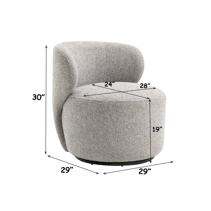 ACME Vedi Accent Chair w/Swivel  in Gray Chenille