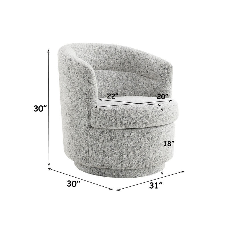 ACME Vedas Accent Chair w/Swivel  in Gray Chenille