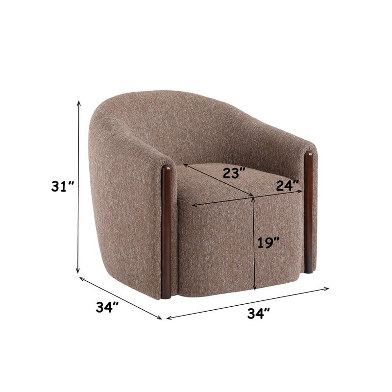 ACME Ballona Accent Chair w/Swivel  in Brown Chenille