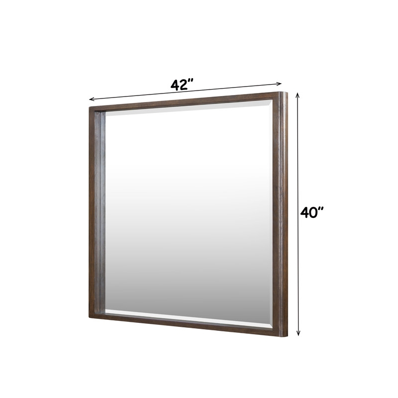 ACME Zoey Mirror in Brown Oak