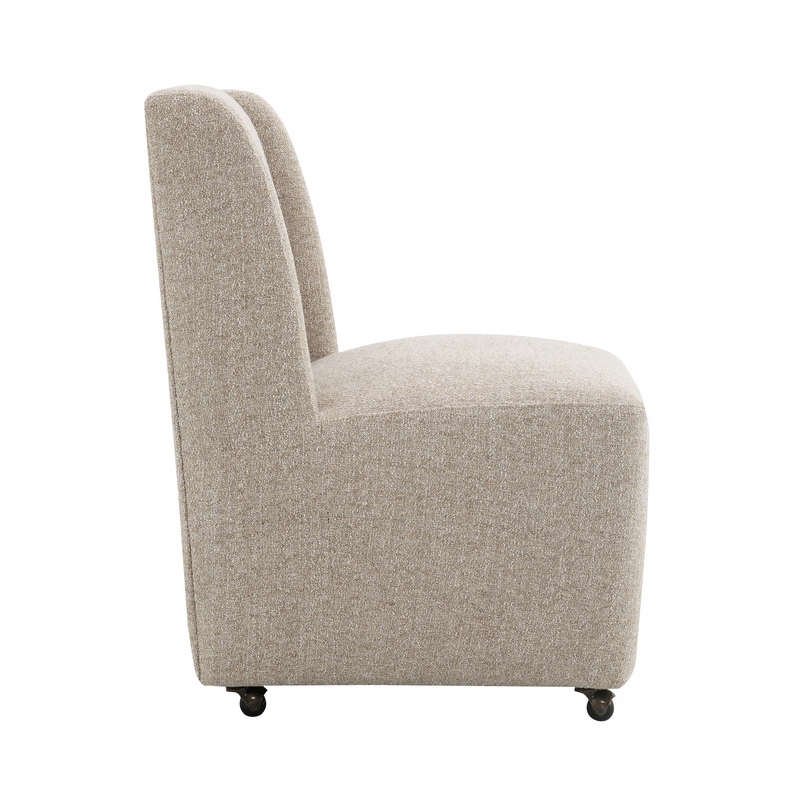 ACME Pules Side Chair w/Casters in Taupe Chenille