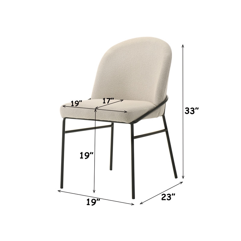 ACME Lark Side Chair (Set-2) in Chenille & Black