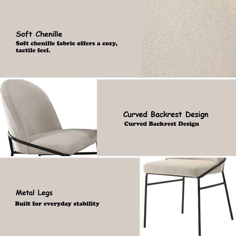ACME Lark Side Chair (Set-2) in Chenille & Black