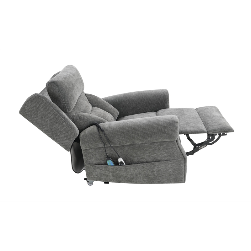 ACME Hyun Power Recliner w/Lift & Heating & Massage in Dark Gray Chenille