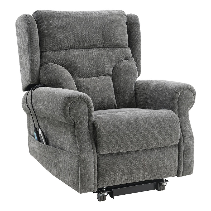 ACME Hyun Power Recliner w/Lift & Heating & Massage in Dark Gray Chenille
