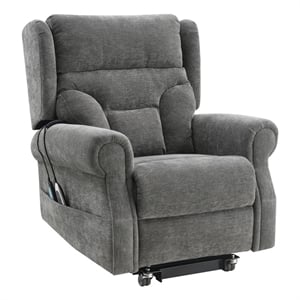 ACME Hyun Power Recliner w/Lift & Heating & Massage in Dark Gray Chenille