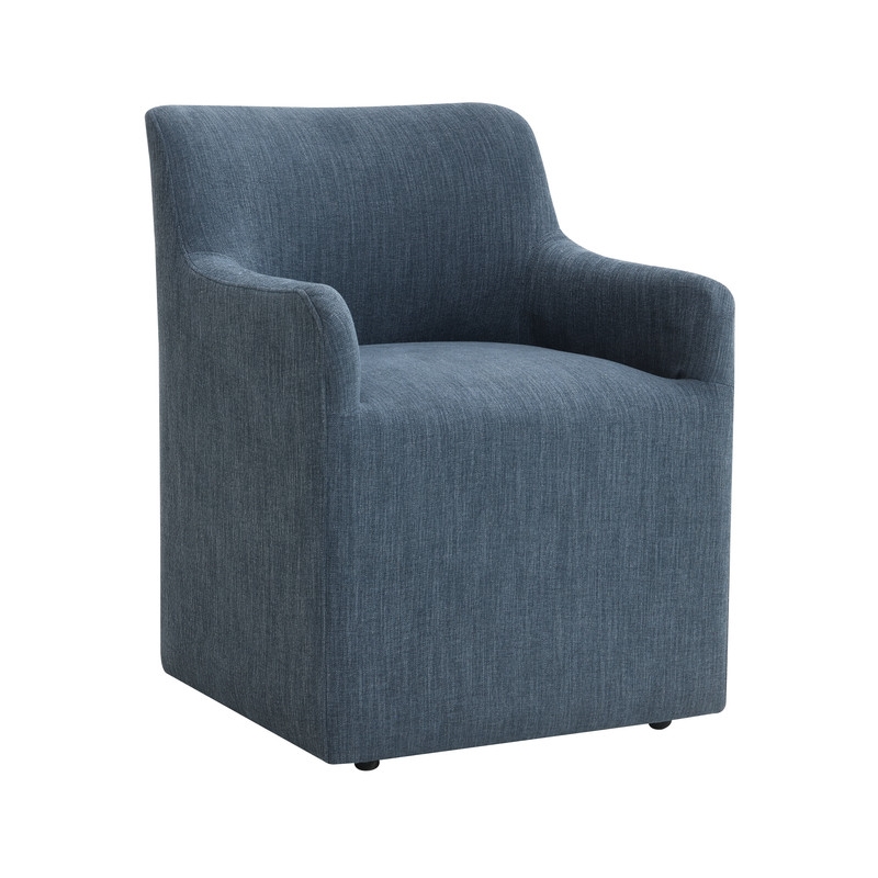 ACME Cafell Arm Chair w/Casters in Denim Linen