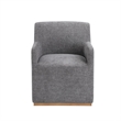 ACME Cafell Arm Chair w/Casters  in Gray Linen & Wood Trim