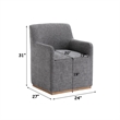 ACME Cafell Arm Chair w/Casters  in Gray Linen & Wood Trim