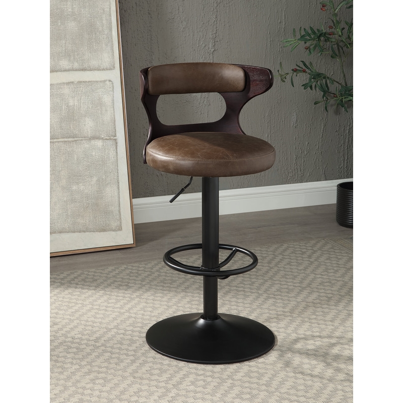 ACME Saba Adjustable Chair w/Swivel in Brown Top Grain Leather