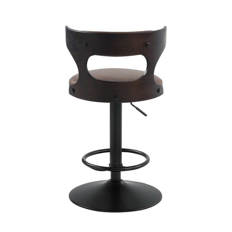 ACME Saba Adjustable Chair w/Swivel in Brown Top Grain Leather