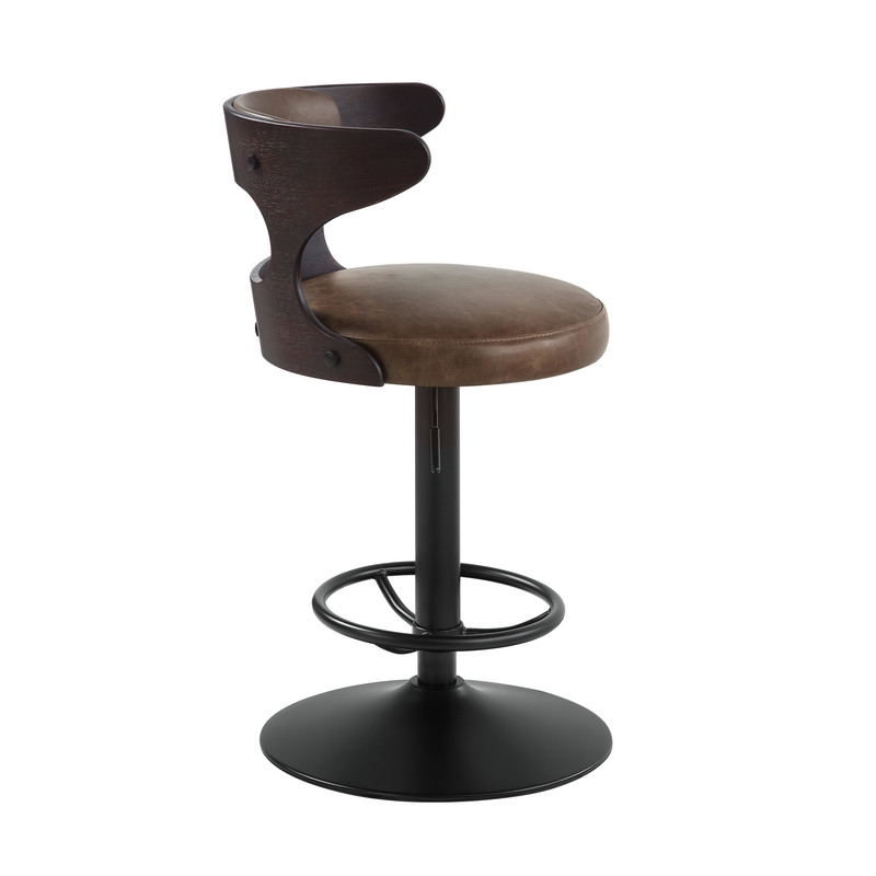 ACME Saba Adjustable Chair w/Swivel in Brown Top Grain Leather