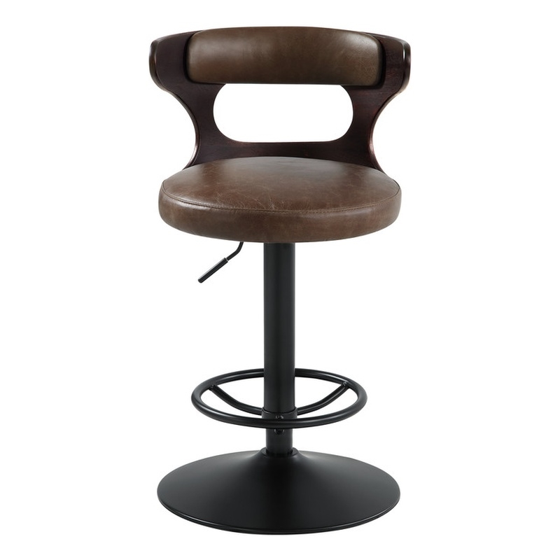 ACME Saba Adjustable Chair w/Swivel in Brown Top Grain Leather