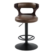 ACME Saba Adjustable Chair w/Swivel in Brown Top Grain Leather