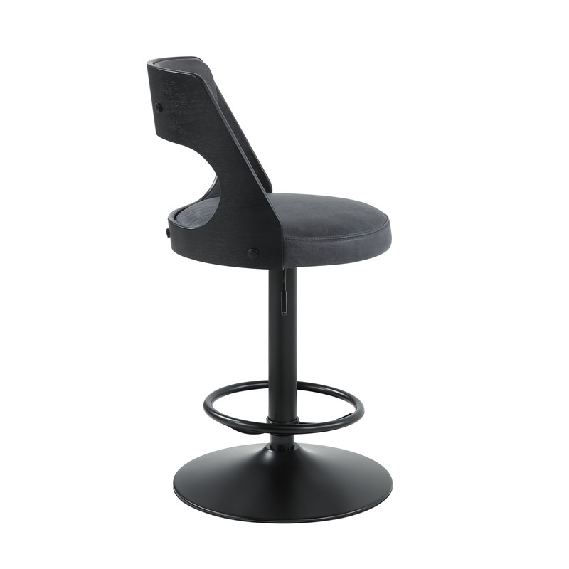ACME Sabi Adjustable Chair w/Swivel in Antique Ebony Top Grain Leather