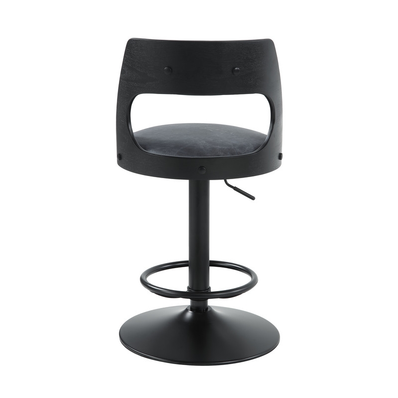 ACME Sabi Adjustable Chair w/Swivel in Antique Ebony Top Grain Leather
