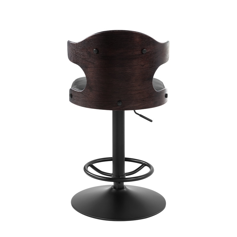 ACME Saby Adjustable Chair w/Swivel in Antique Slate Top Grain Leather