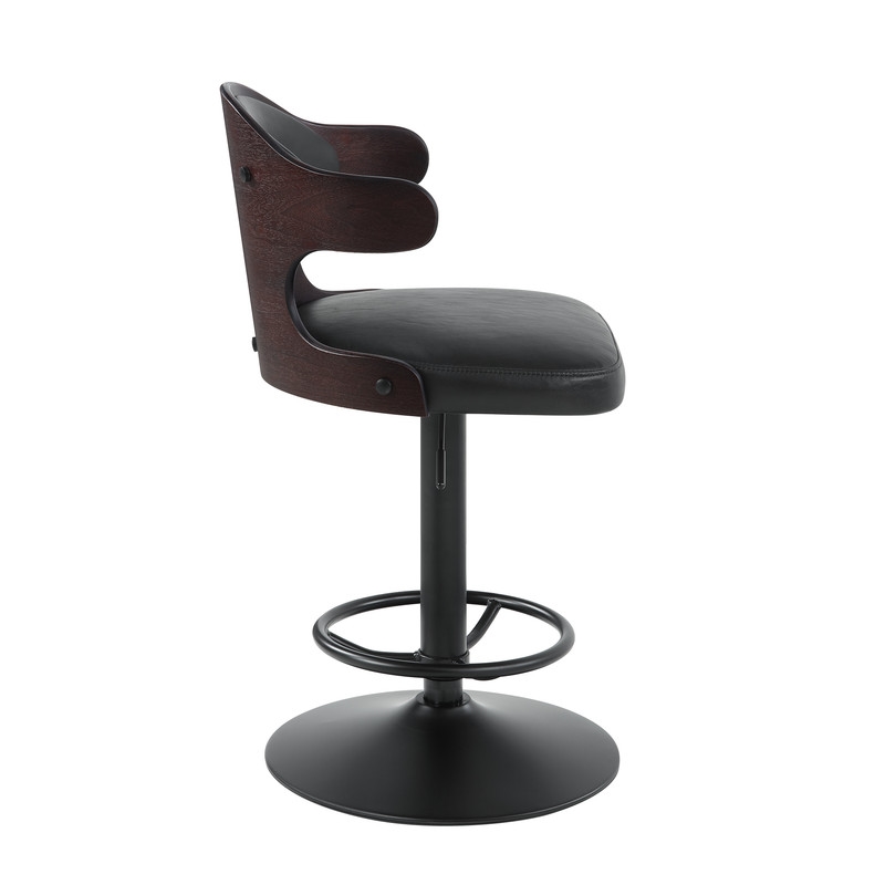 ACME Saby Adjustable Chair w/Swivel in Antique Slate Top Grain Leather