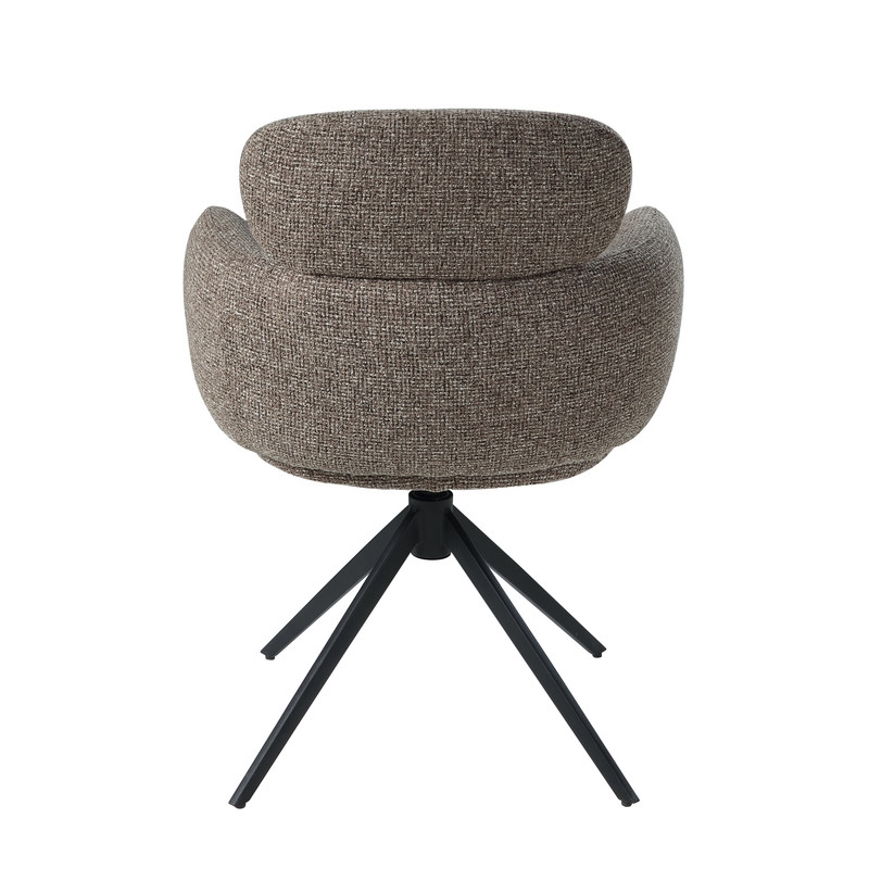 ACME Eada Arm Chair wSwivel in Dark Beige Chenille & Black