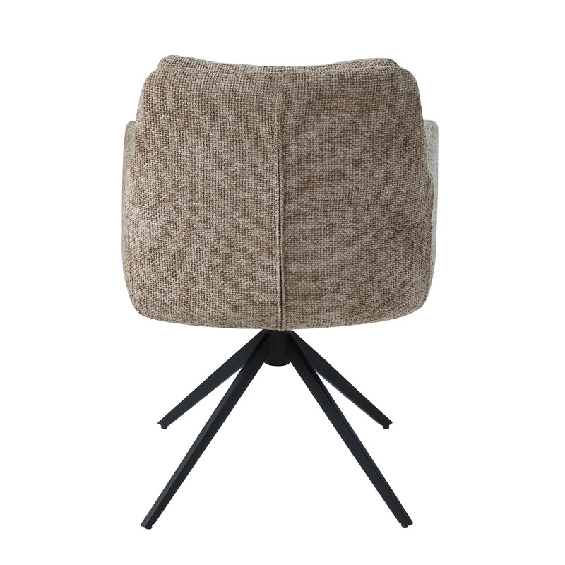 ACME Eada Arm Chair wSwivel in Taupe Chenille & Black