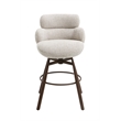 ACME Jena Counter Height Chair w/Swivel in Beige Chenille & Walnut