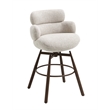 ACME Jena Counter Height Chair w/Swivel in Beige Chenille & Walnut