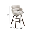 ACME Jena Counter Height Chair w/Swivel in Beige Chenille & Walnut