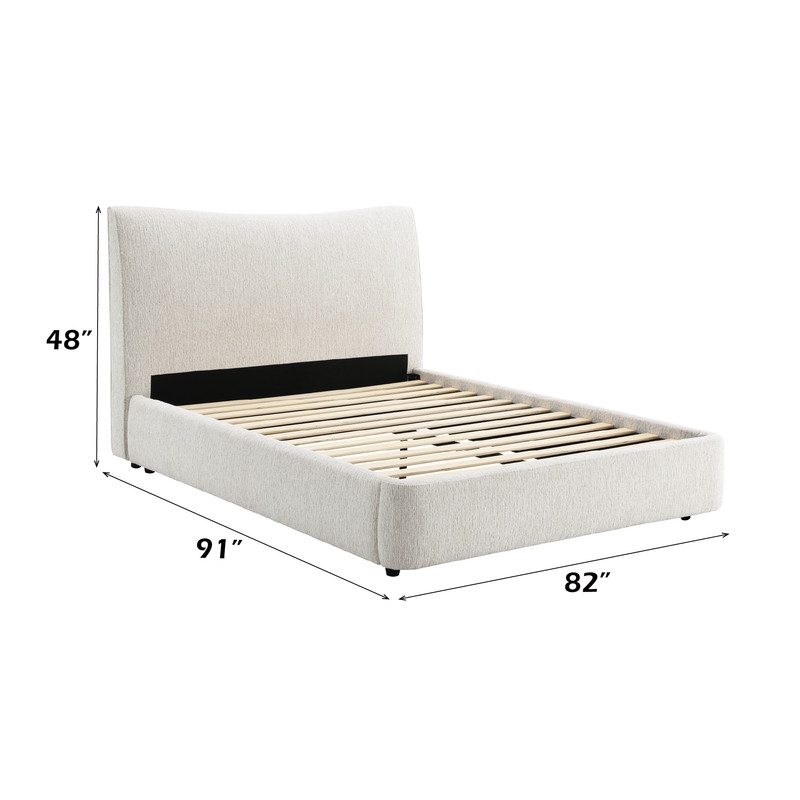 ACME Renee EK Bed in Aperol Beige Chenille